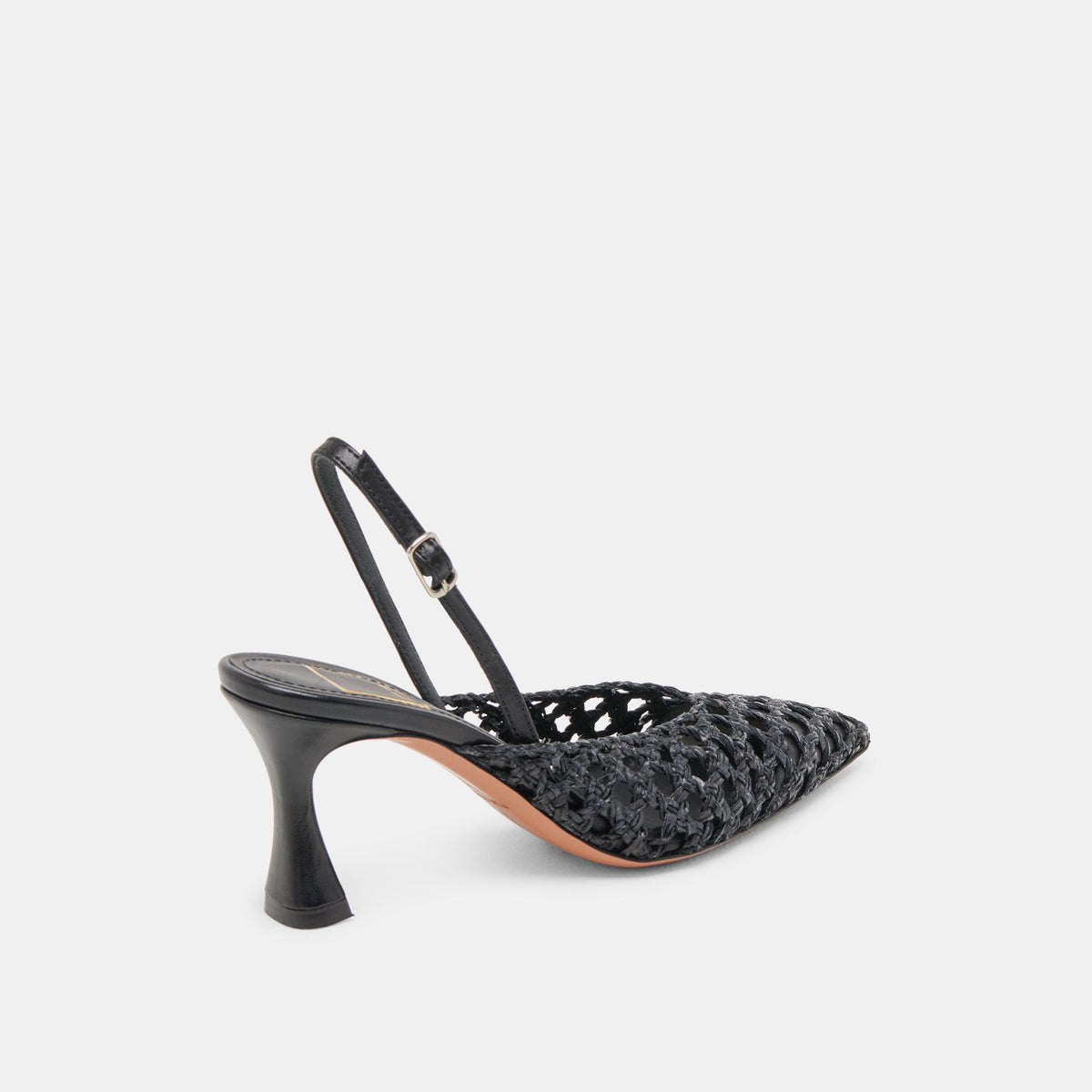 GLORIA HEELS BLACK WOVEN | Dolce Vita