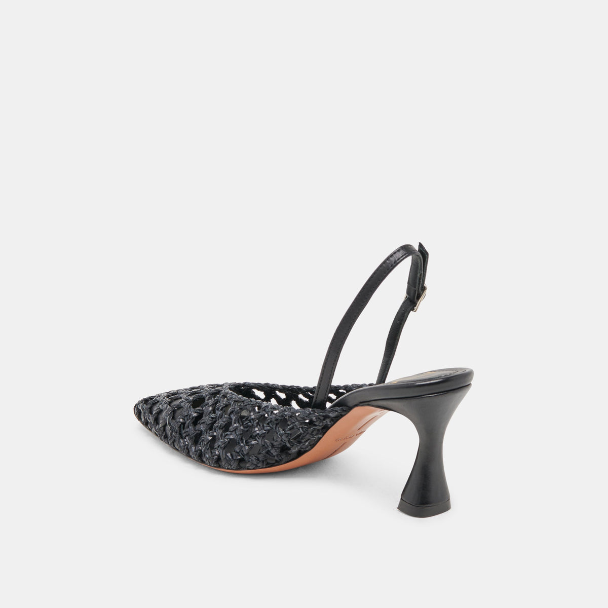 GLORIA HEELS BLACK WOVEN | Dolce Vita