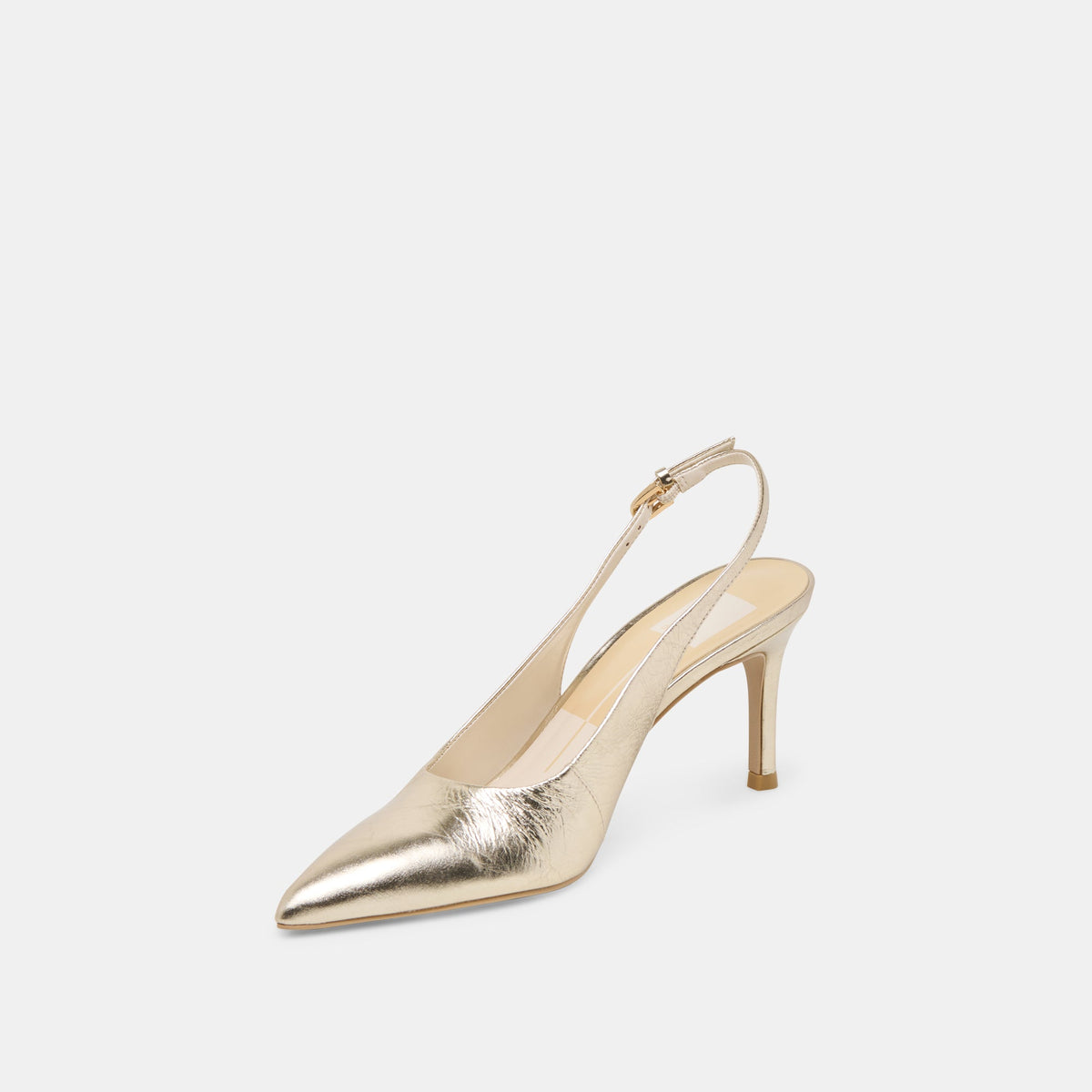 ELASI HEELS LIGHT GOLD CRINKLE PATENT | Dolce Vita