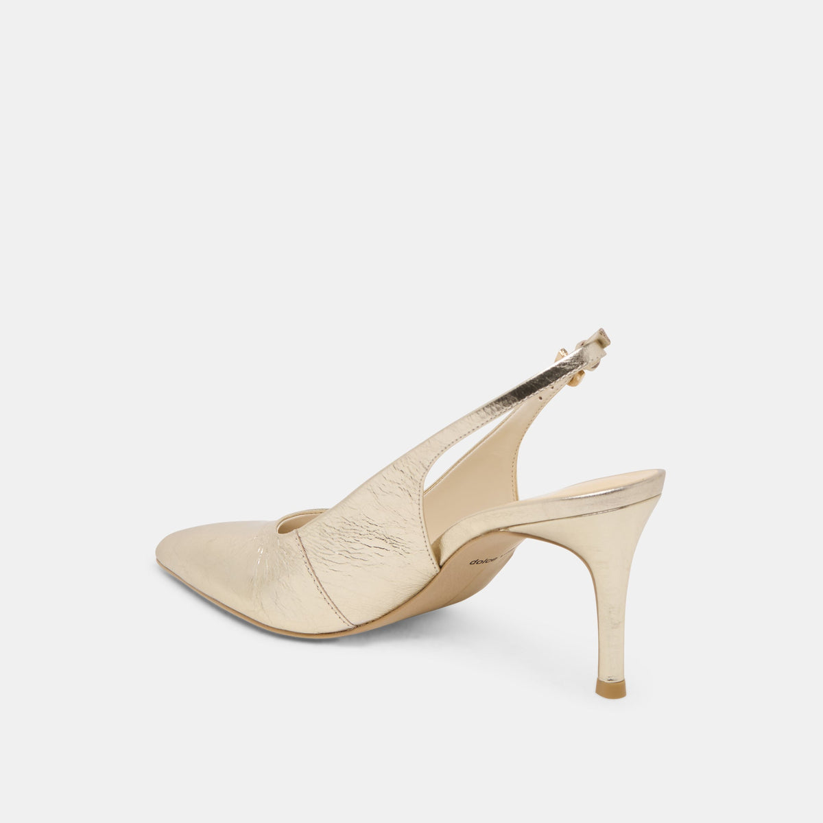 ELASI HEELS LIGHT GOLD CRINKLE PATENT | Dolce Vita
