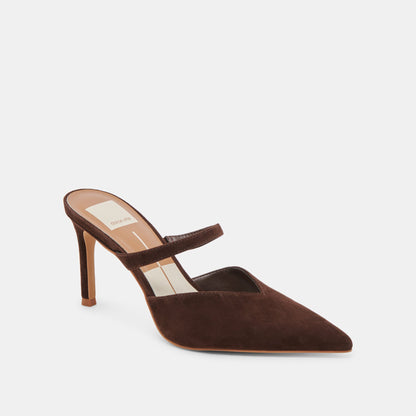 KANIKA HEELS DK BROWN SUEDE | Dolce Vita