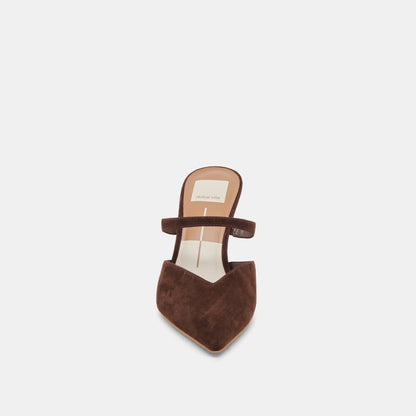 KANIKA HEELS DK BROWN SUEDE | Dolce Vita