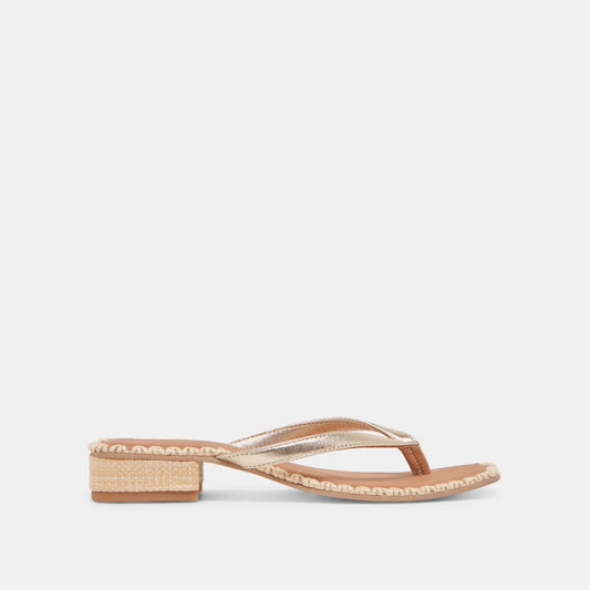 BARTY SANDALS GOLD METALLIC LEATHER | Dolce Vita