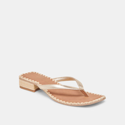 BARTY SANDALS GOLD METALLIC LEATHER | Dolce Vita