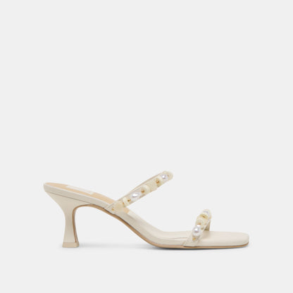 GRASON HEELS WHITE LEATHER | Dolce Vita