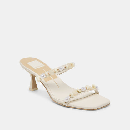 GRASON HEELS WHITE LEATHER | Dolce Vita