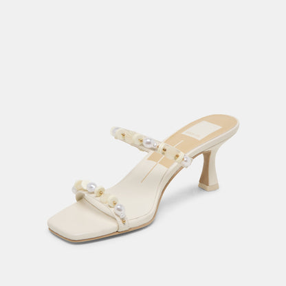 GRASON HEELS WHITE LEATHER | Dolce Vita