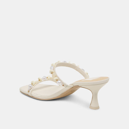 GRASON HEELS WHITE LEATHER | Dolce Vita
