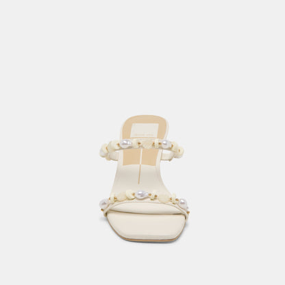 GRASON HEELS WHITE LEATHER | Dolce Vita