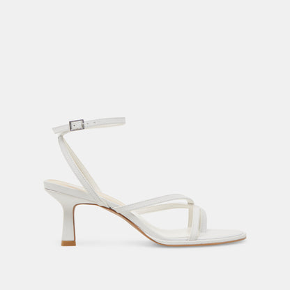 MORAH WIDE HEELS TRUE WHITE LEATHER | Dolce Vita