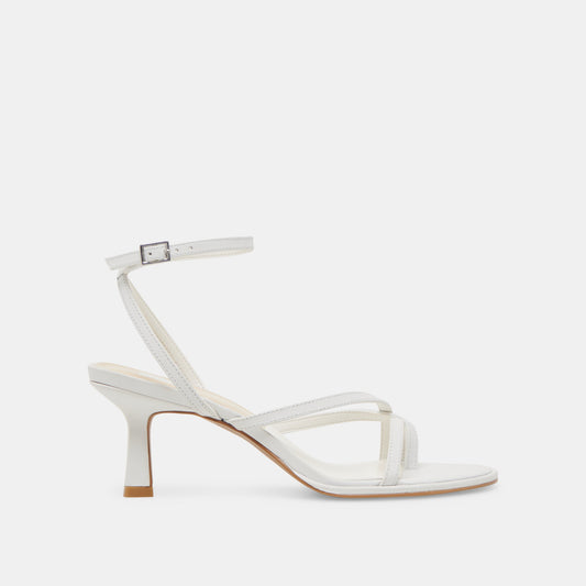 MORAH WIDE HEELS TRUE WHITE LEATHER | Dolce Vita