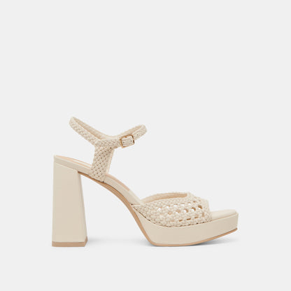 PEYTEN WIDE HEELS CREME WOVEN STELLA | Dolce Vita