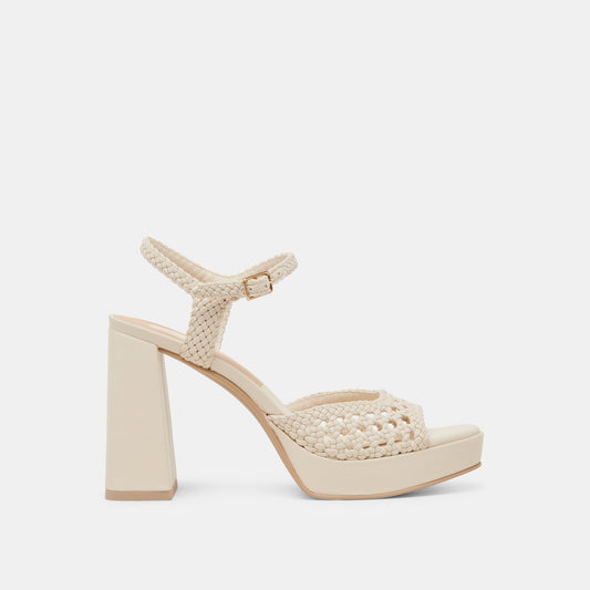 PEYTEN WIDE HEELS CREME WOVEN STELLA | Dolce Vita