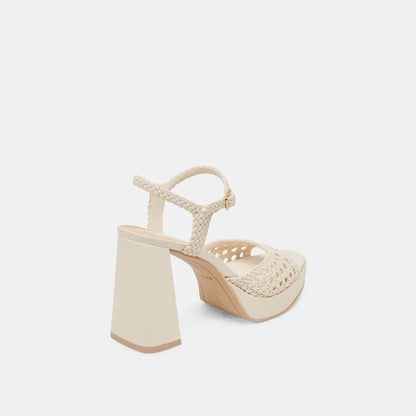 PEYTEN WIDE HEELS CREME WOVEN STELLA | Dolce Vita