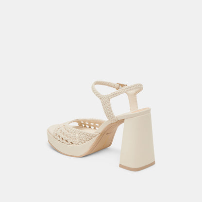 PEYTEN WIDE HEELS CREME WOVEN STELLA | Dolce Vita