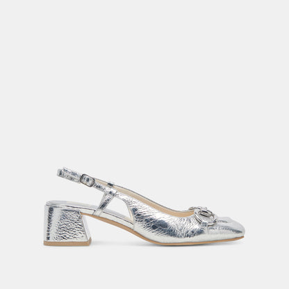 MELLI HEELS SILVER DISTRESSED LEATHER | Dolce Vita
