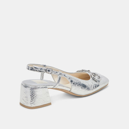 MELLI HEELS SILVER DISTRESSED LEATHER | Dolce Vita