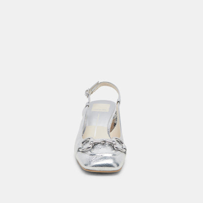 MELLI HEELS SILVER DISTRESSED LEATHER | Dolce Vita