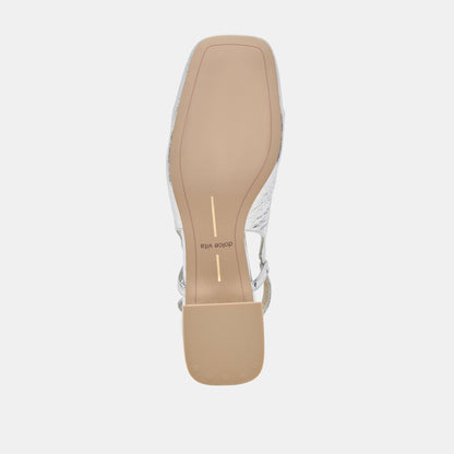 MELLI HEELS SILVER DISTRESSED LEATHER | Dolce Vita