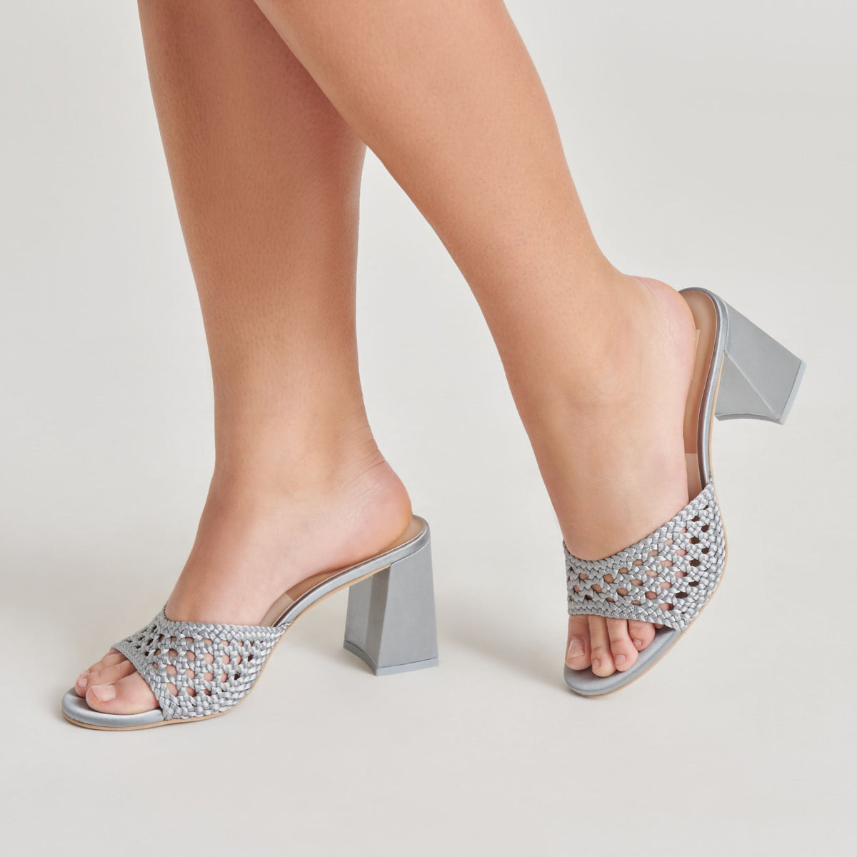MARGOE HEELS LIGHT BLUE WOVEN SATIN | Dolce Vita