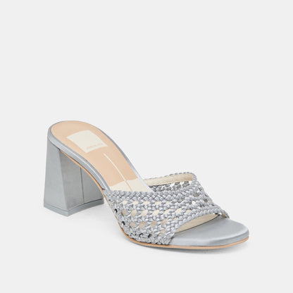 MARGOE HEELS LIGHT BLUE WOVEN SATIN | Dolce Vita