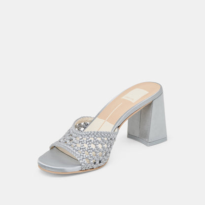 MARGOE HEELS LIGHT BLUE WOVEN SATIN | Dolce Vita