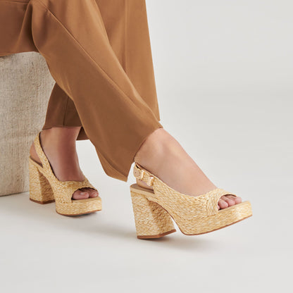 FLORES HEELS NATURAL RAFFIA | Dolce Vita