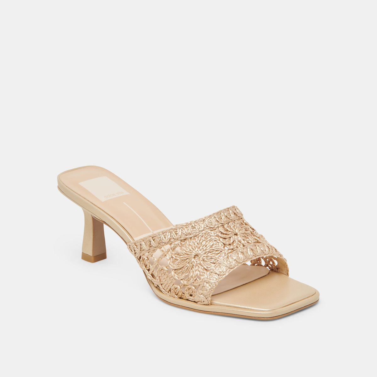 MAYLAH HEELS LIGHT GOLD MACRAME | Dolce Vita