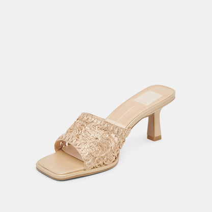 MAYLAH HEELS LIGHT GOLD MACRAME | Dolce Vita