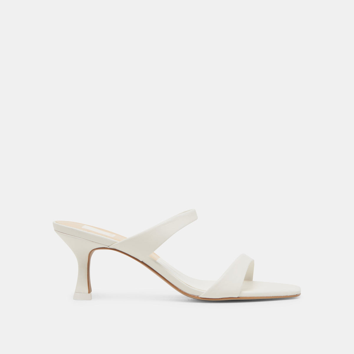 Genora Wide White Leather Heels | Dolce Vita