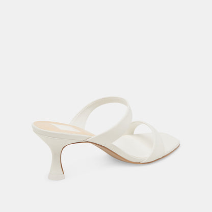 Genora Wide White Leather Heels | Dolce Vita