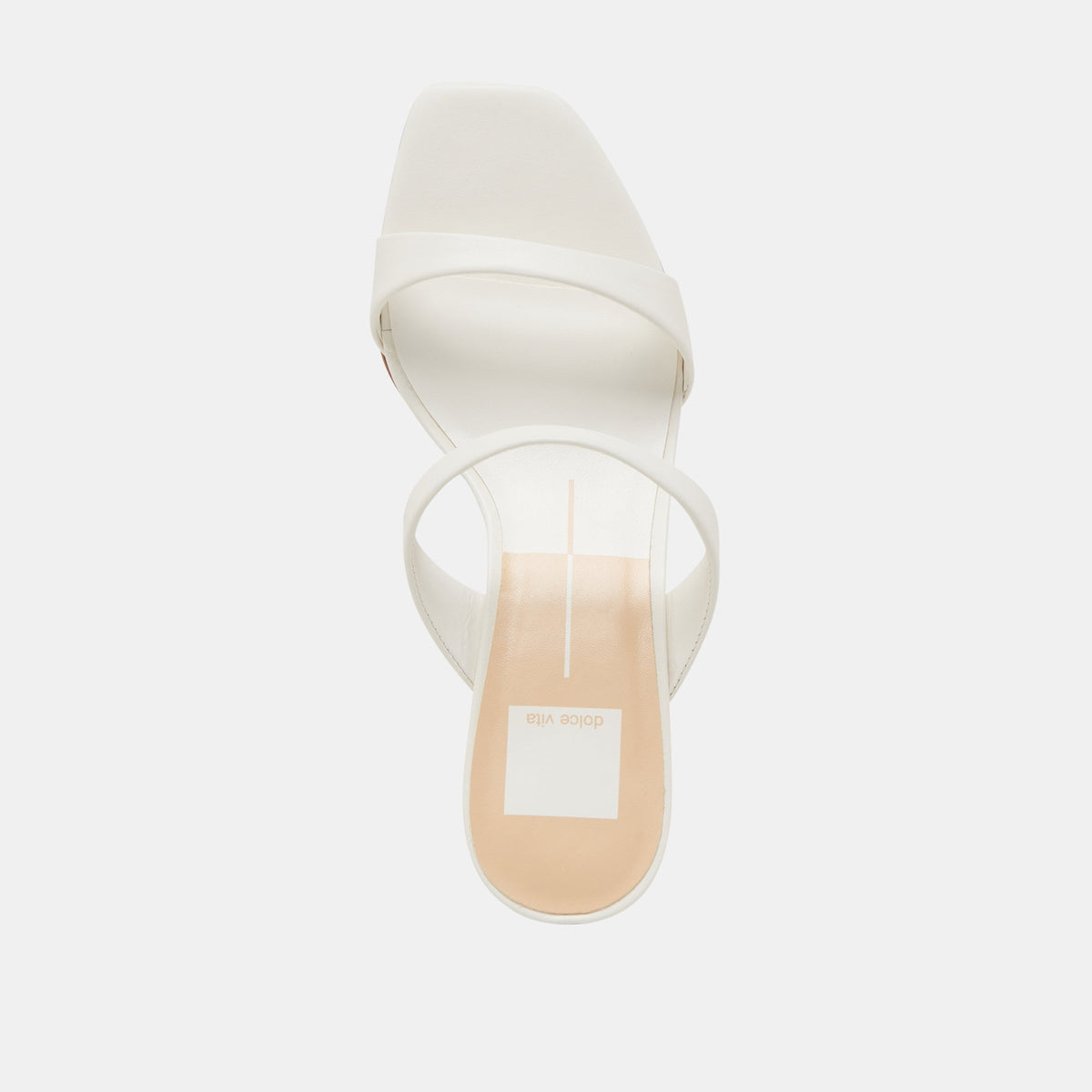 Genora Wide White Leather Heels | Dolce Vita