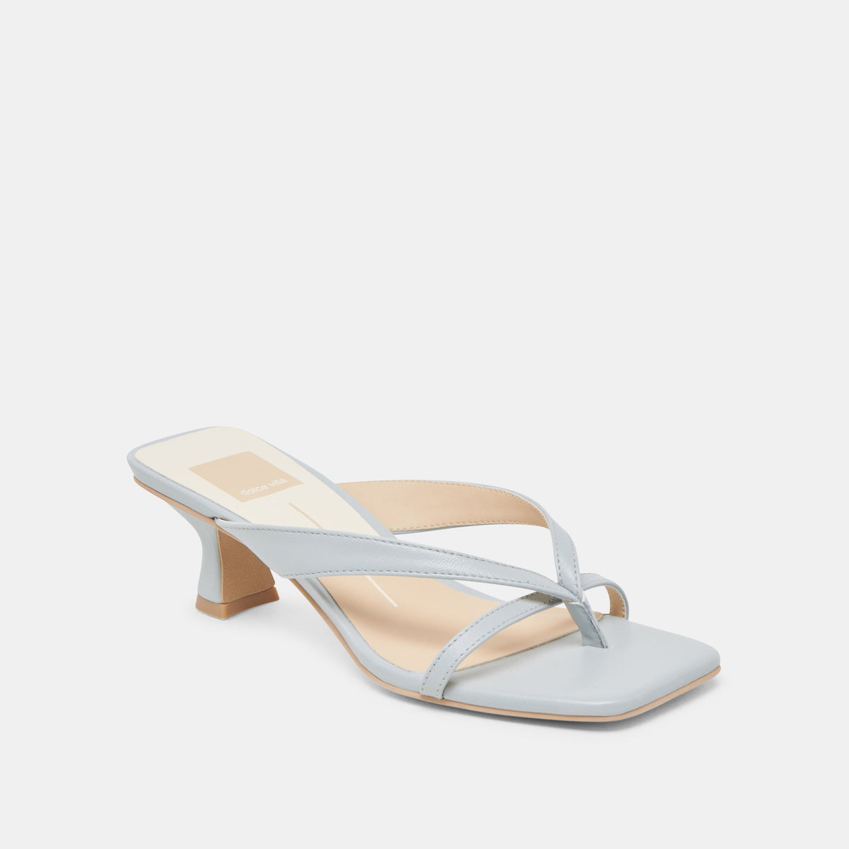 BREVEL WIDE HEELS LIGHT BLUE LEATHER | Dolce Vita