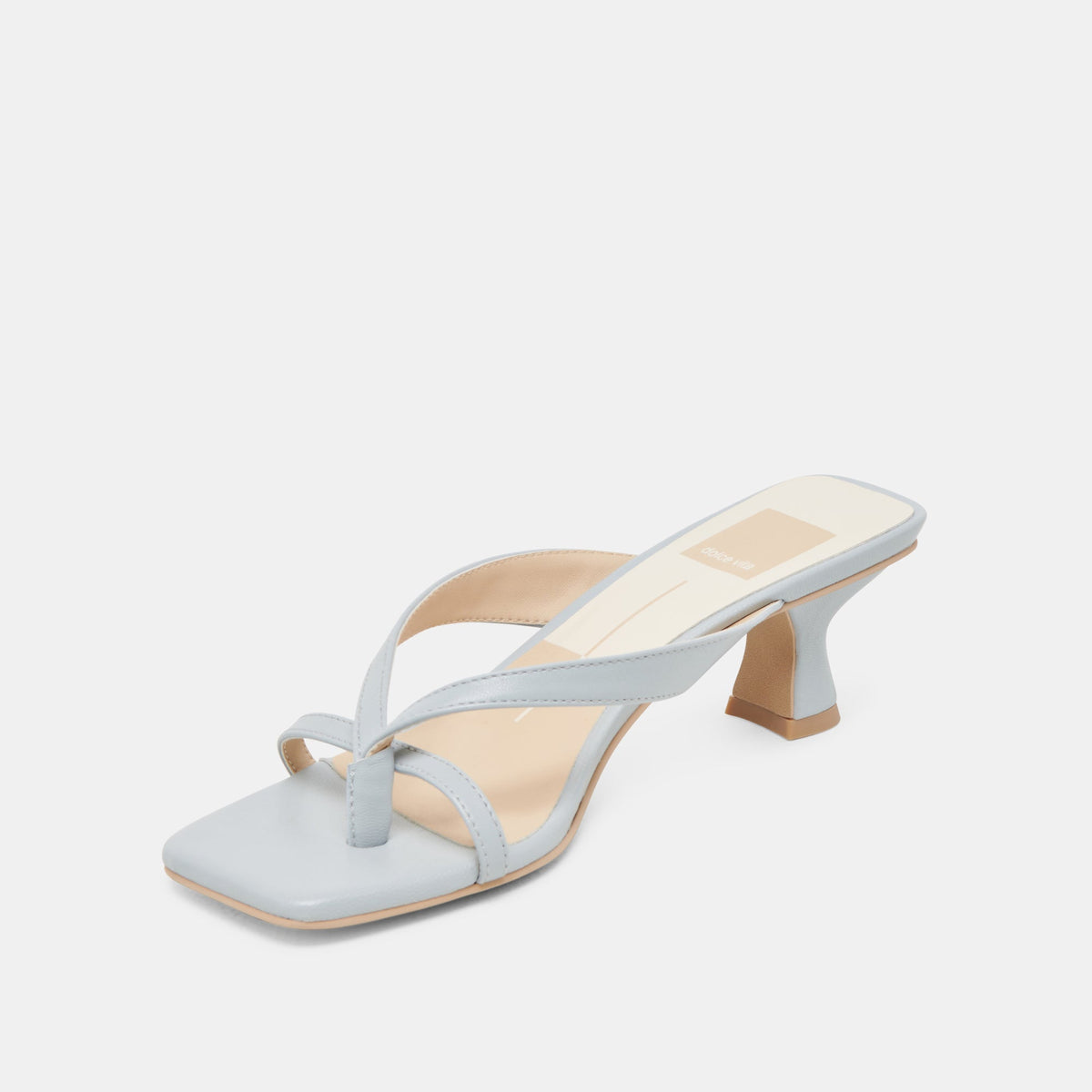 BREVEL WIDE HEELS LIGHT BLUE LEATHER | Dolce Vita