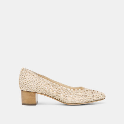 Lula Ivory Multi Woven Raffia Heels | Dolce Vita