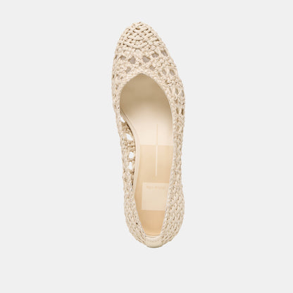 Lula Ivory Multi Woven Raffia Heels | Dolce Vita