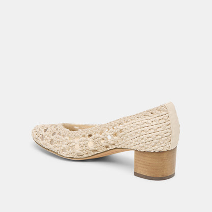 Lula Ivory Multi Woven Raffia Heels | Dolce Vita