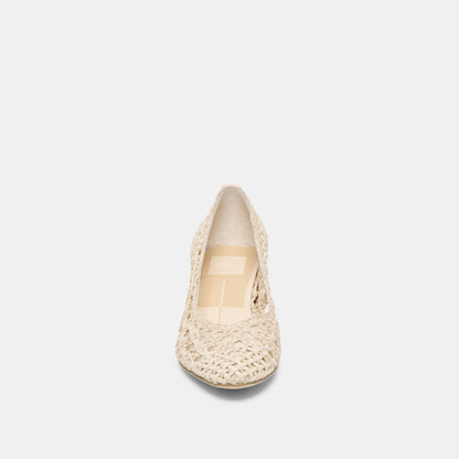 Lula Ivory Multi Woven Raffia Heels | Dolce Vita