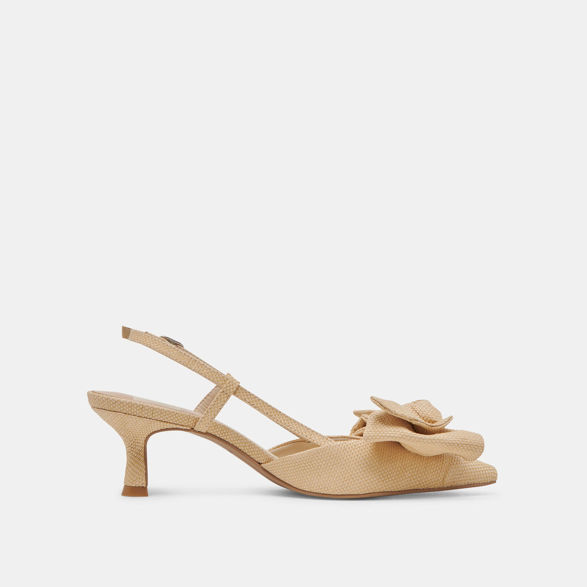 ODELA BOW HEELS NATURAL WOVEN RAFFIA | Dolce Vita