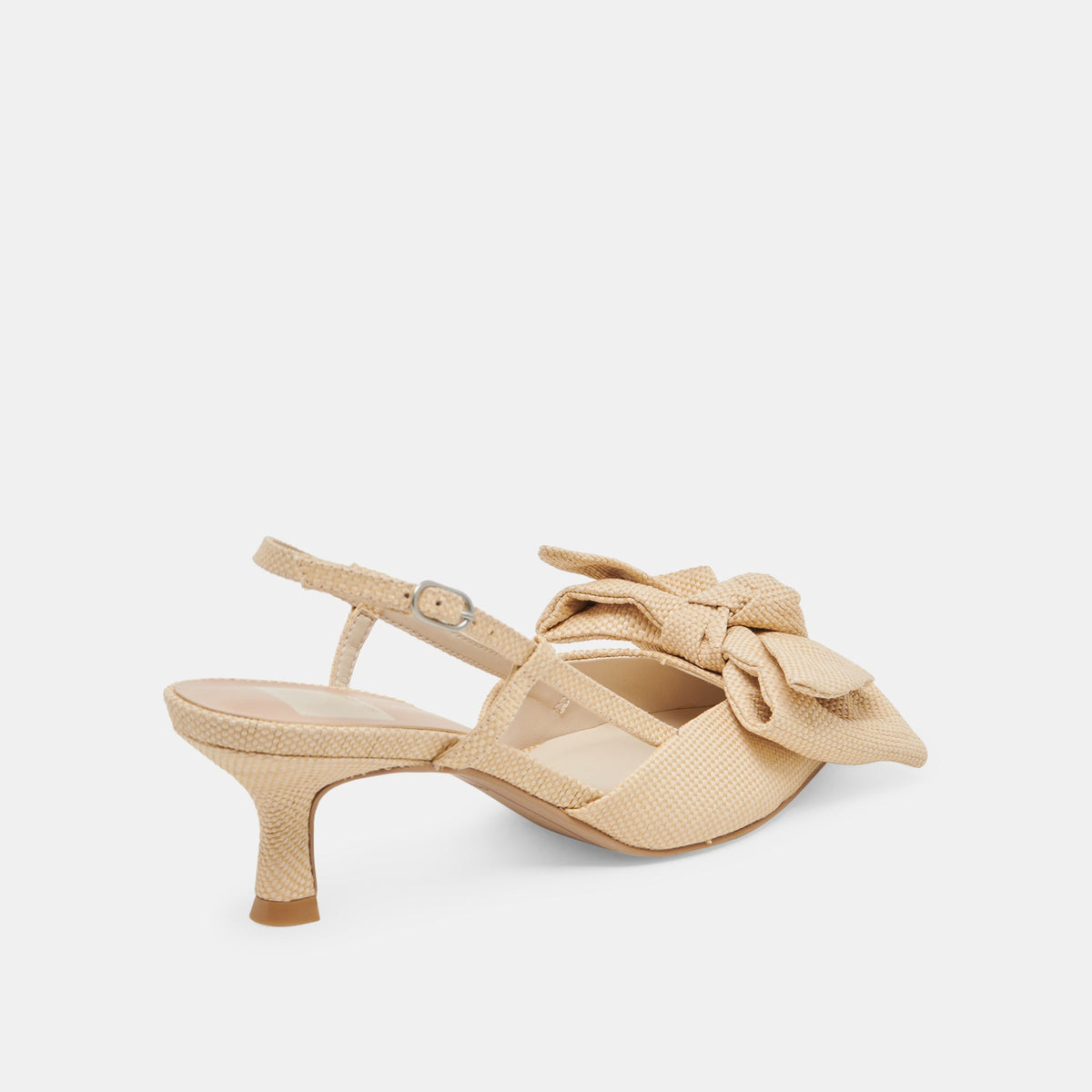 ODELA BOW HEELS NATURAL WOVEN RAFFIA | Dolce Vita