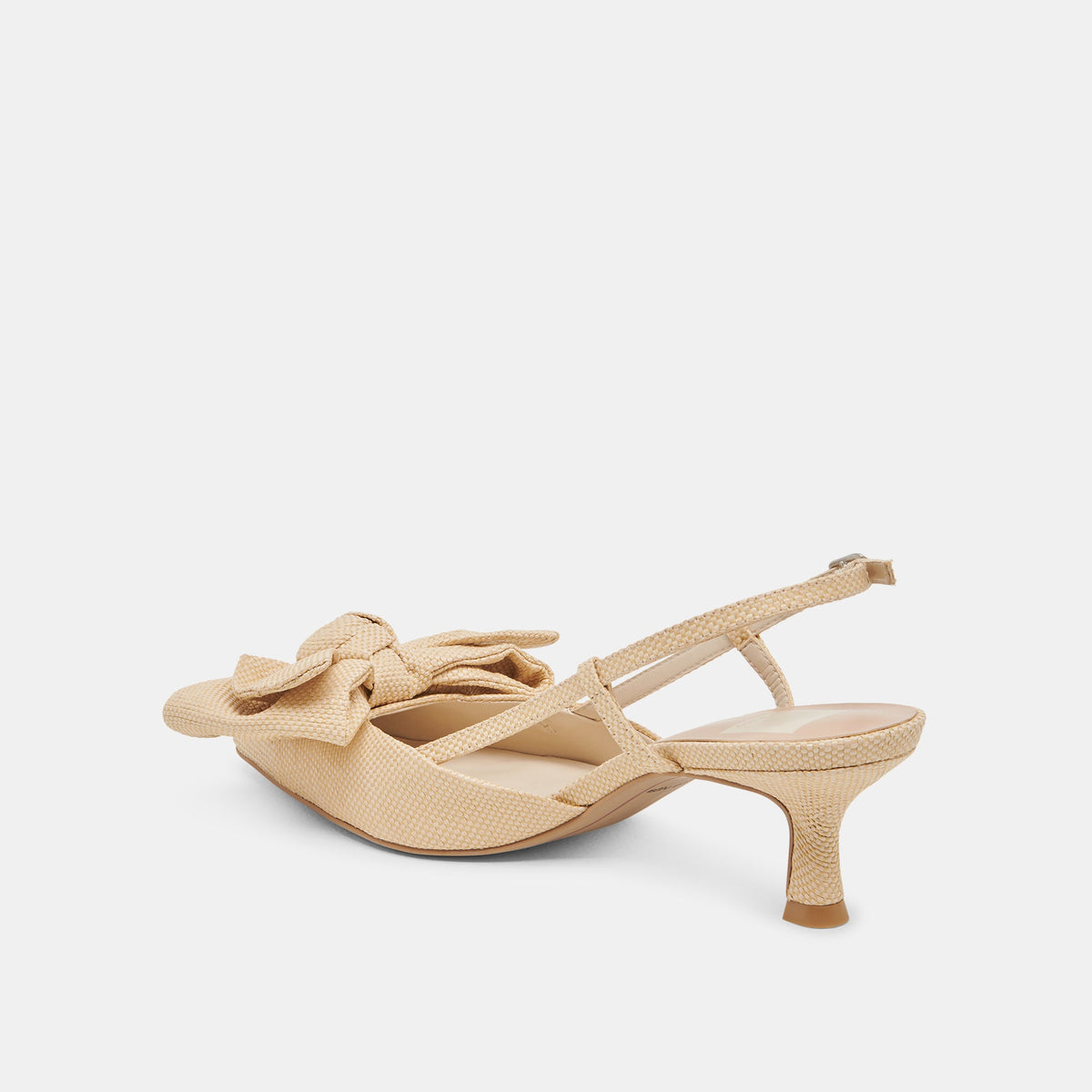 ODELA BOW HEELS NATURAL WOVEN RAFFIA | Dolce Vita