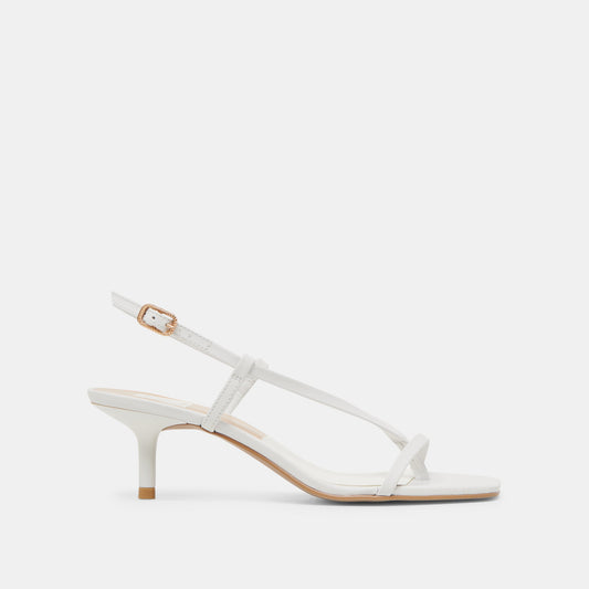 LAURY HEELS TRUE WHITE LEATHER | Dolce Vita