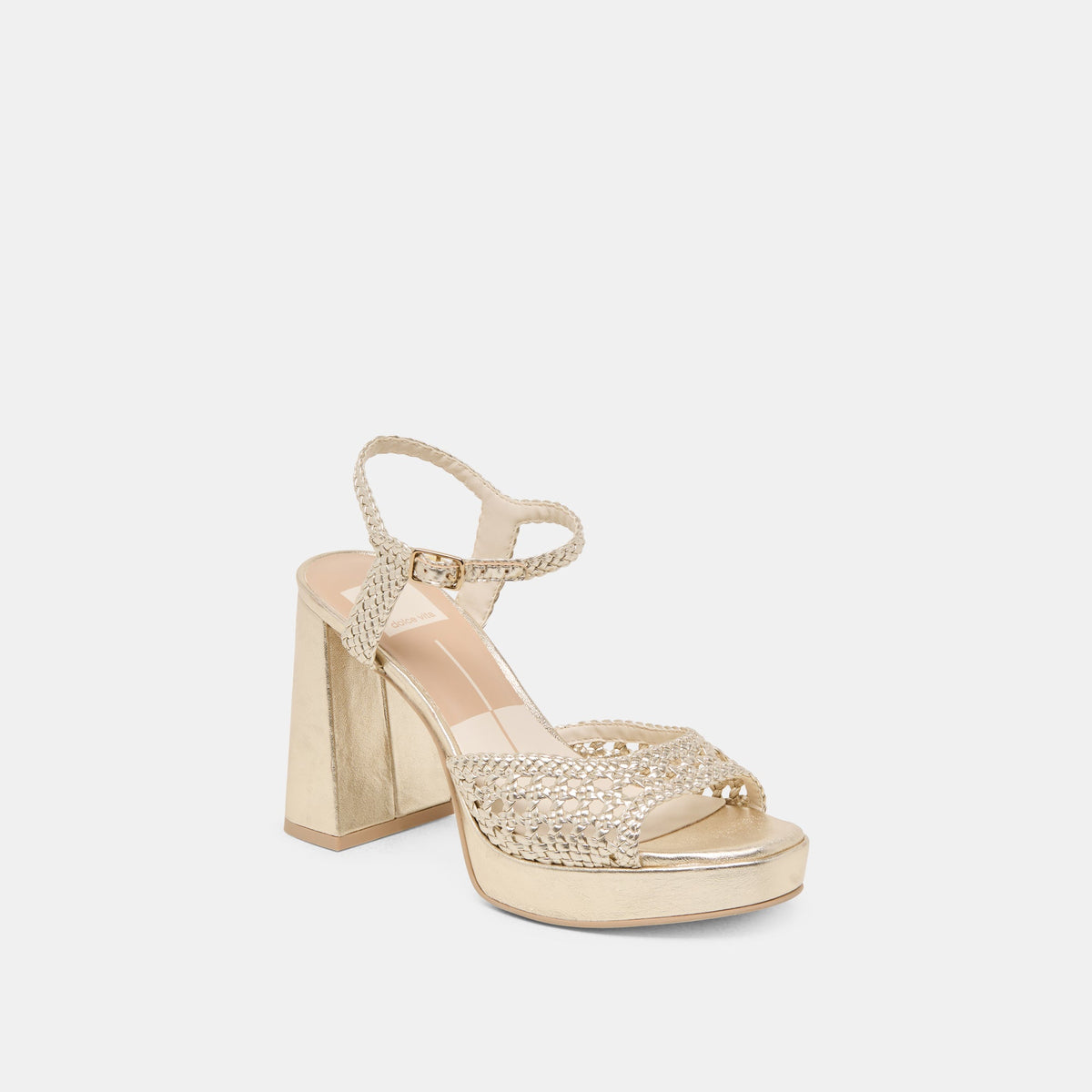 PEYTEN HEELS LIGHT GOLD WOVEN STELLA | Dolce Vita