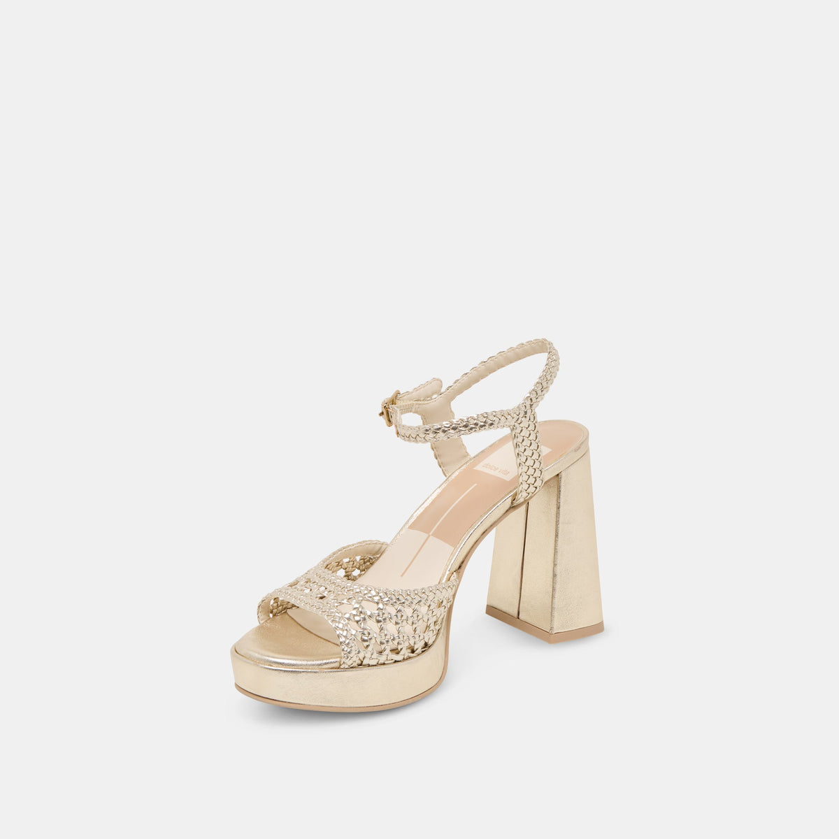 PEYTEN HEELS LIGHT GOLD WOVEN STELLA | Dolce Vita