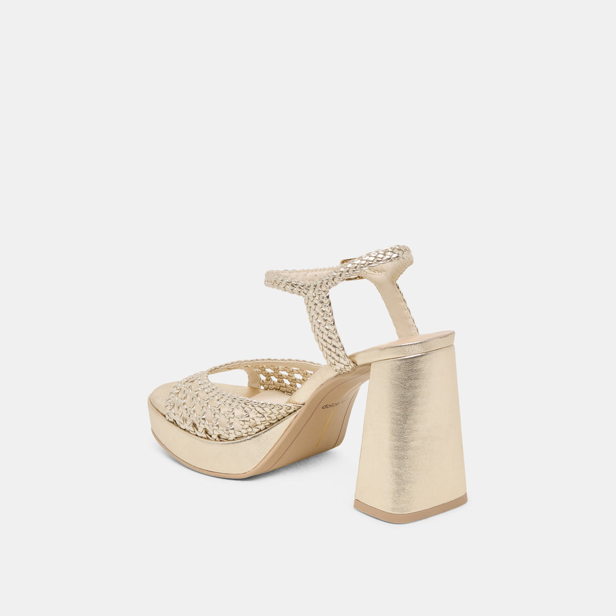 PEYTEN HEELS LIGHT GOLD WOVEN STELLA | Dolce Vita