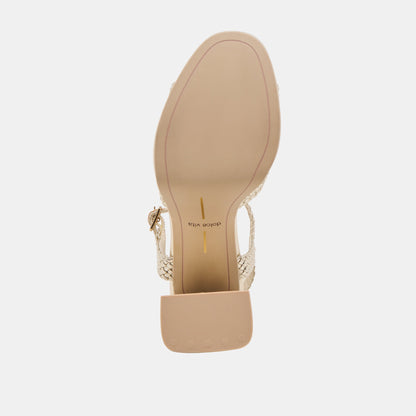 PEYTEN HEELS LIGHT GOLD WOVEN STELLA | Dolce Vita