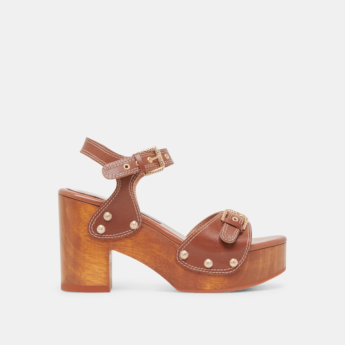 YANDY HEELS COGNAC LEATHER | Dolce Vita