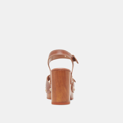 YANDY HEELS COGNAC LEATHER | Dolce Vita
