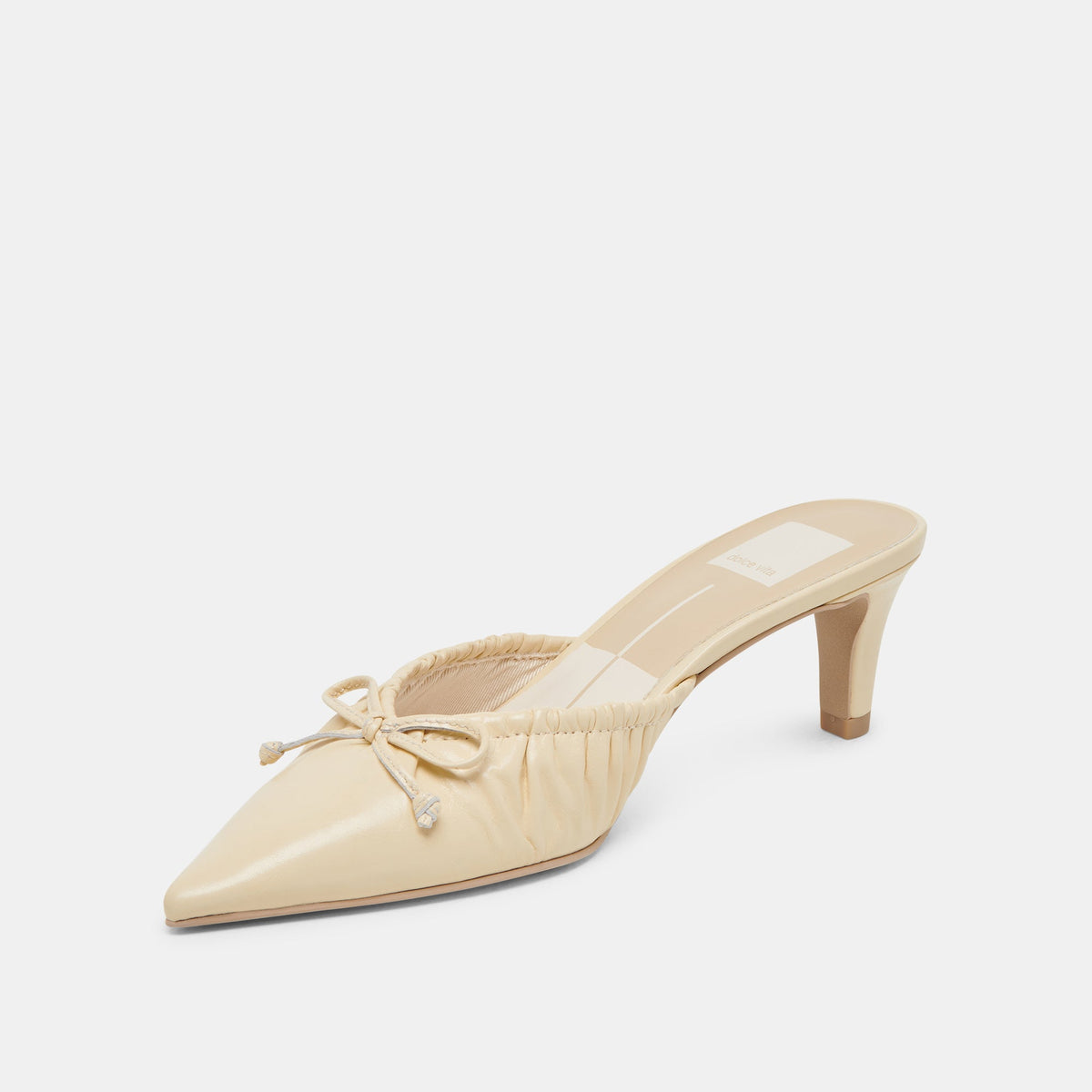 KAIRI MID HEELS LIGHT YELLOW CRINKLE PATENT | Dolce Vita