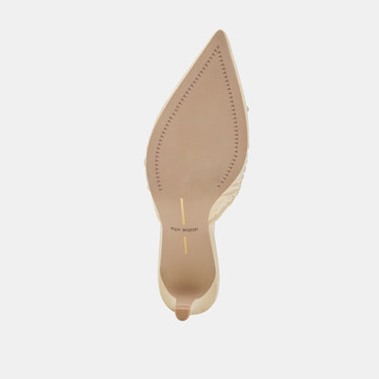 KAIRI MID HEELS LIGHT YELLOW CRINKLE PATENT | Dolce Vita